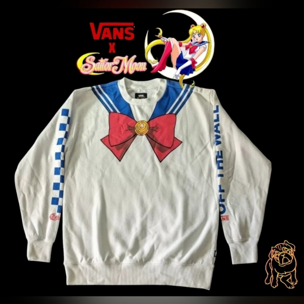 Vans White Sailor Moon Crew Neck Sweater